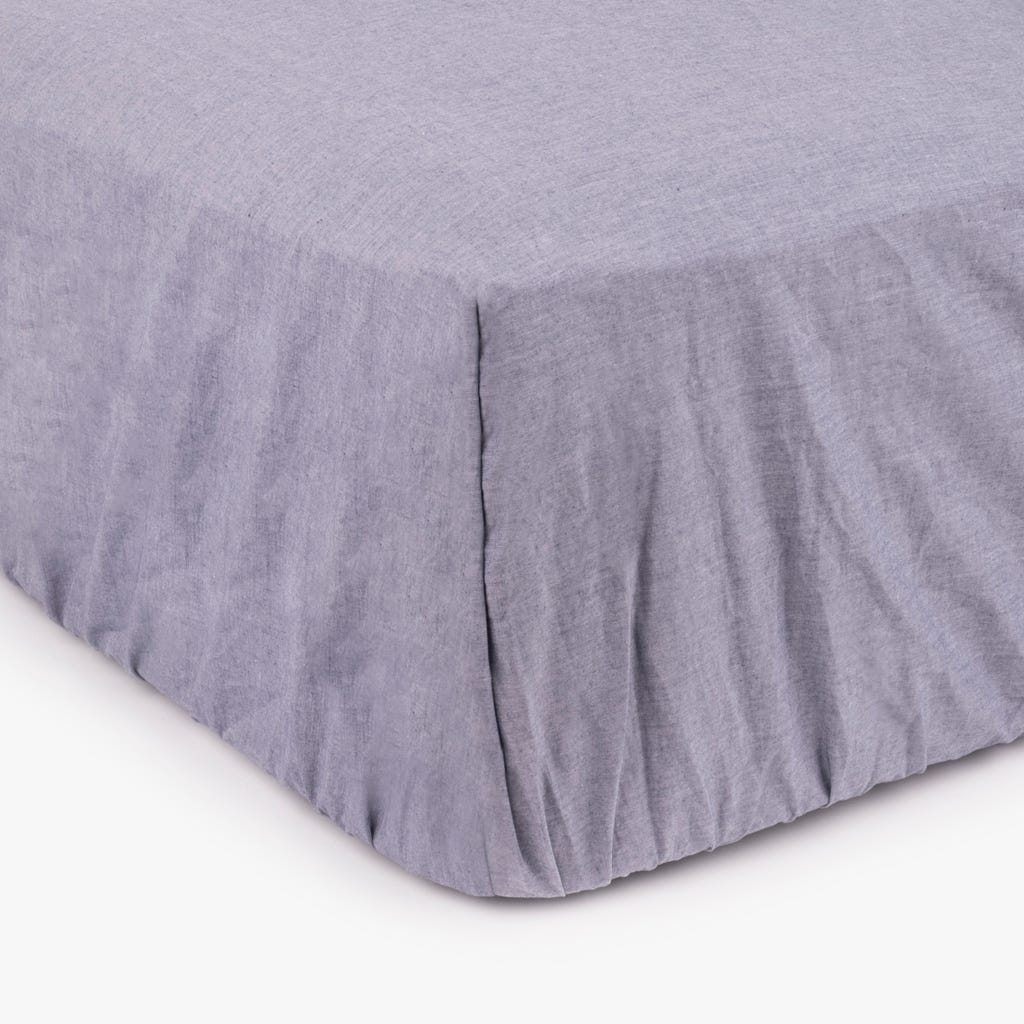 Lençol ajustável azul - Cama 80 (80x200+30cm) GRÀCIA