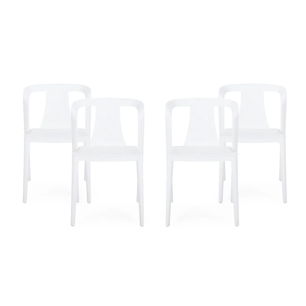 Orchid Outdoor Stacking Dining Chair (Set of 4) by Christopher Knight Home - 21.50 W x 19.50 D x 30.50 H