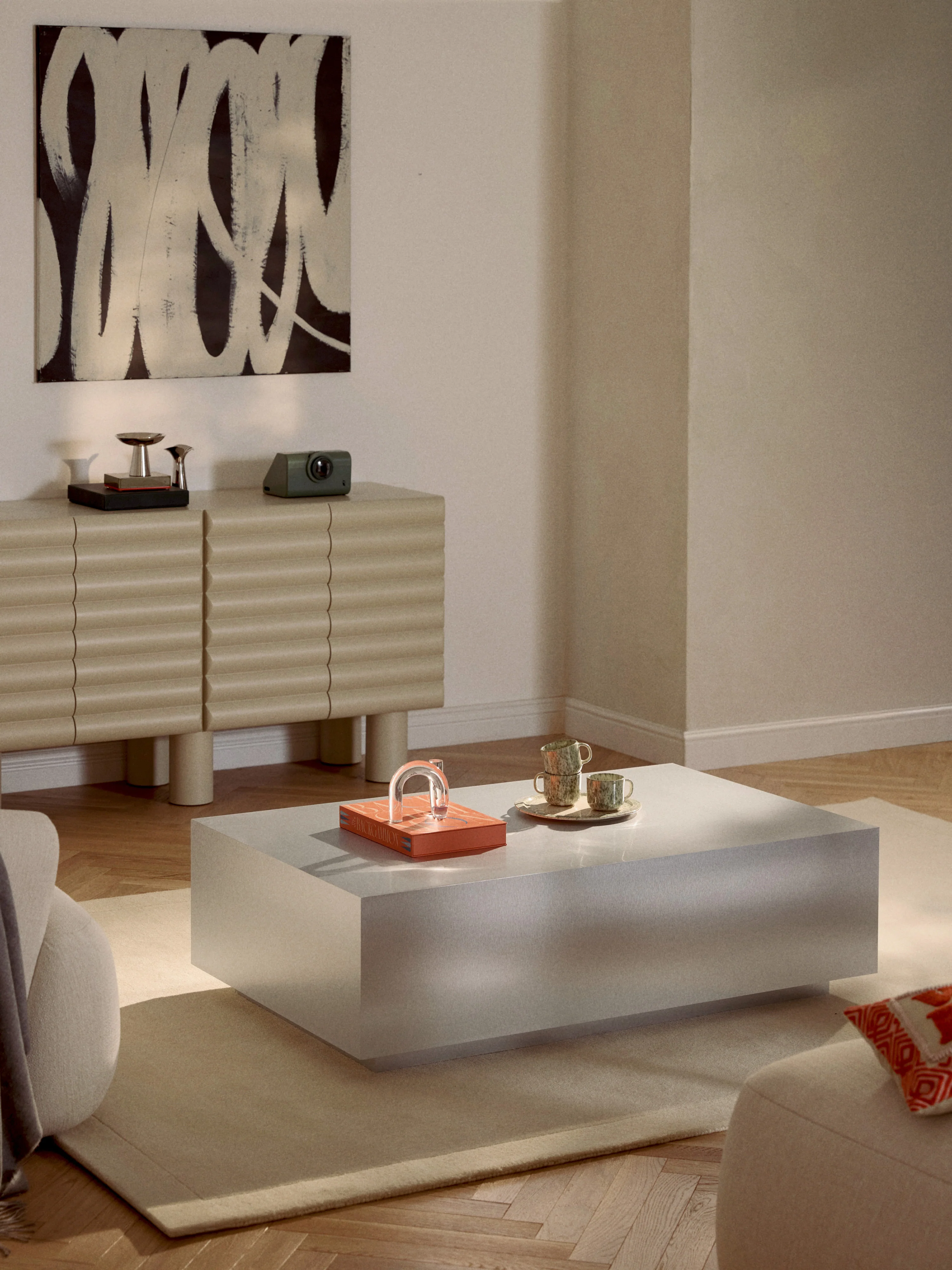 Couchtisch Lesley in Metall-Optik