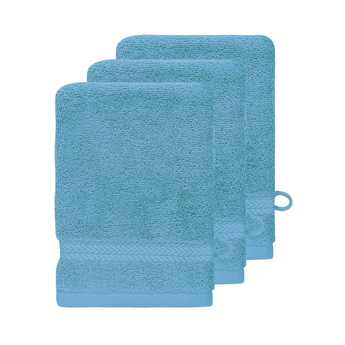 LUXURY - Lot de 3 gants de toilette 550gr/m²  cobalt 16x22 cm