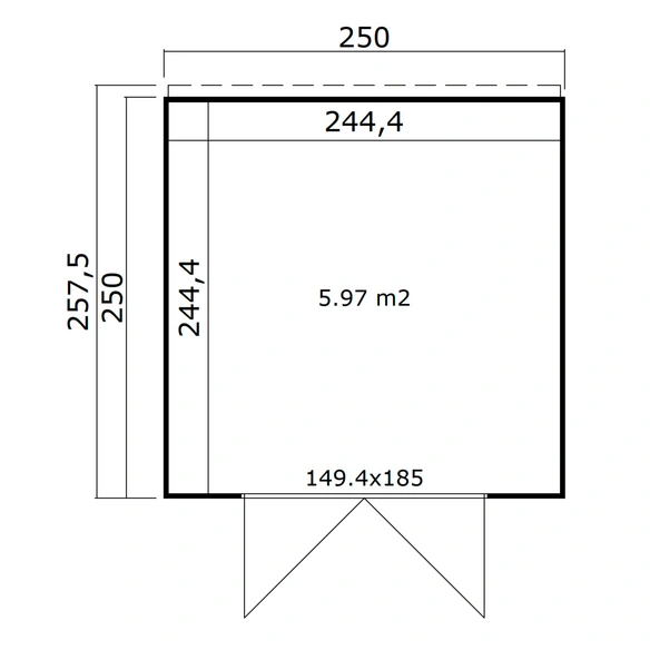 Gartenhaus »Felix«, BxHxT: 250 x 222, 3 x 257, 5 cm (Außenmaß inkl. Dachüberstand)