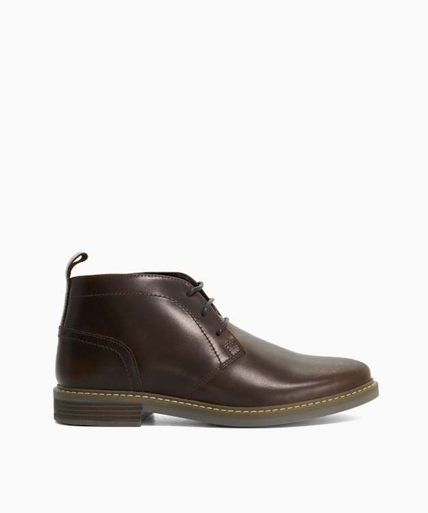 Clydelly Dark Brown - Leather Lace-Up Chukka Boots