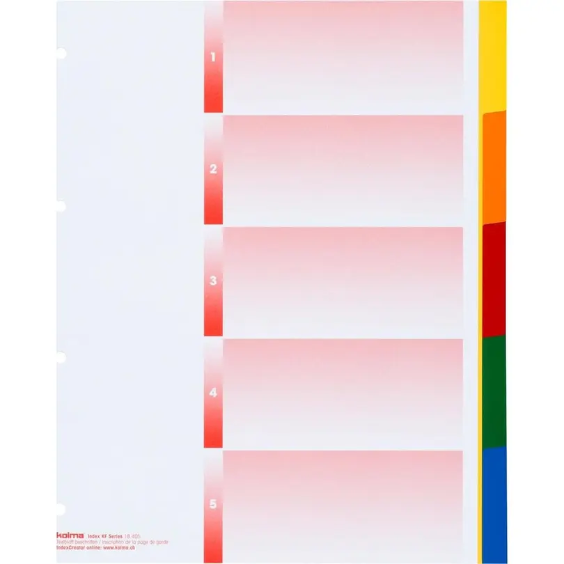 Etiketten Register A4 XL Flex