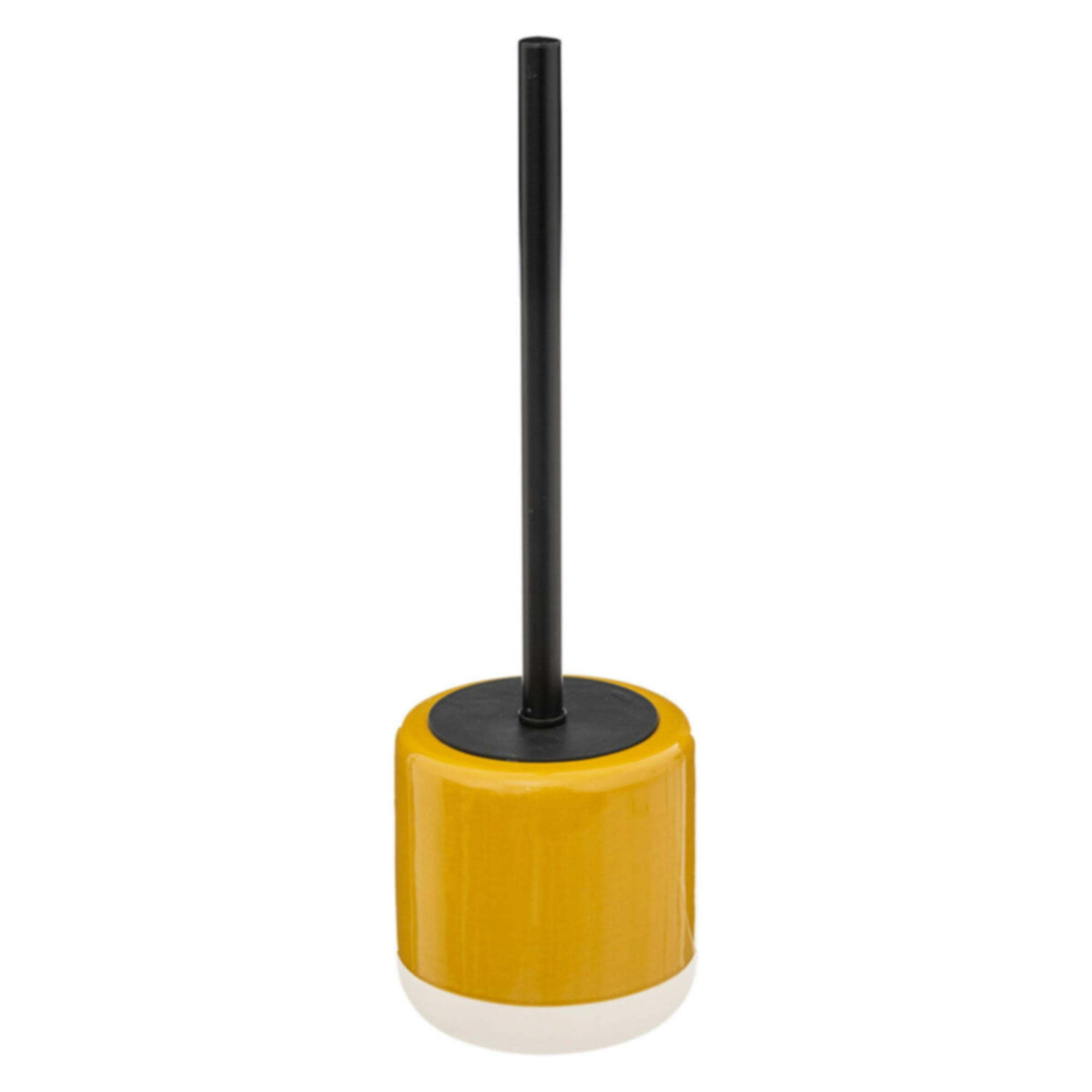 - Brosse WC céramique jaune et blanc