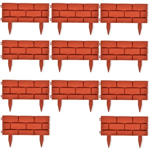 NNEVL Lawn Divider with Brick Design 11 pcs