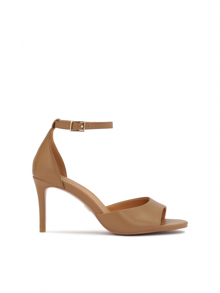 Light brown sandals with wide strap