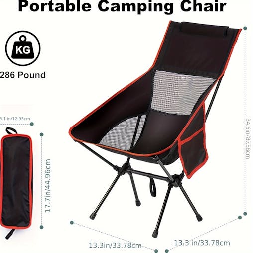 NNETM Folding Camping Chair with Footrest for Outdoor Comfort