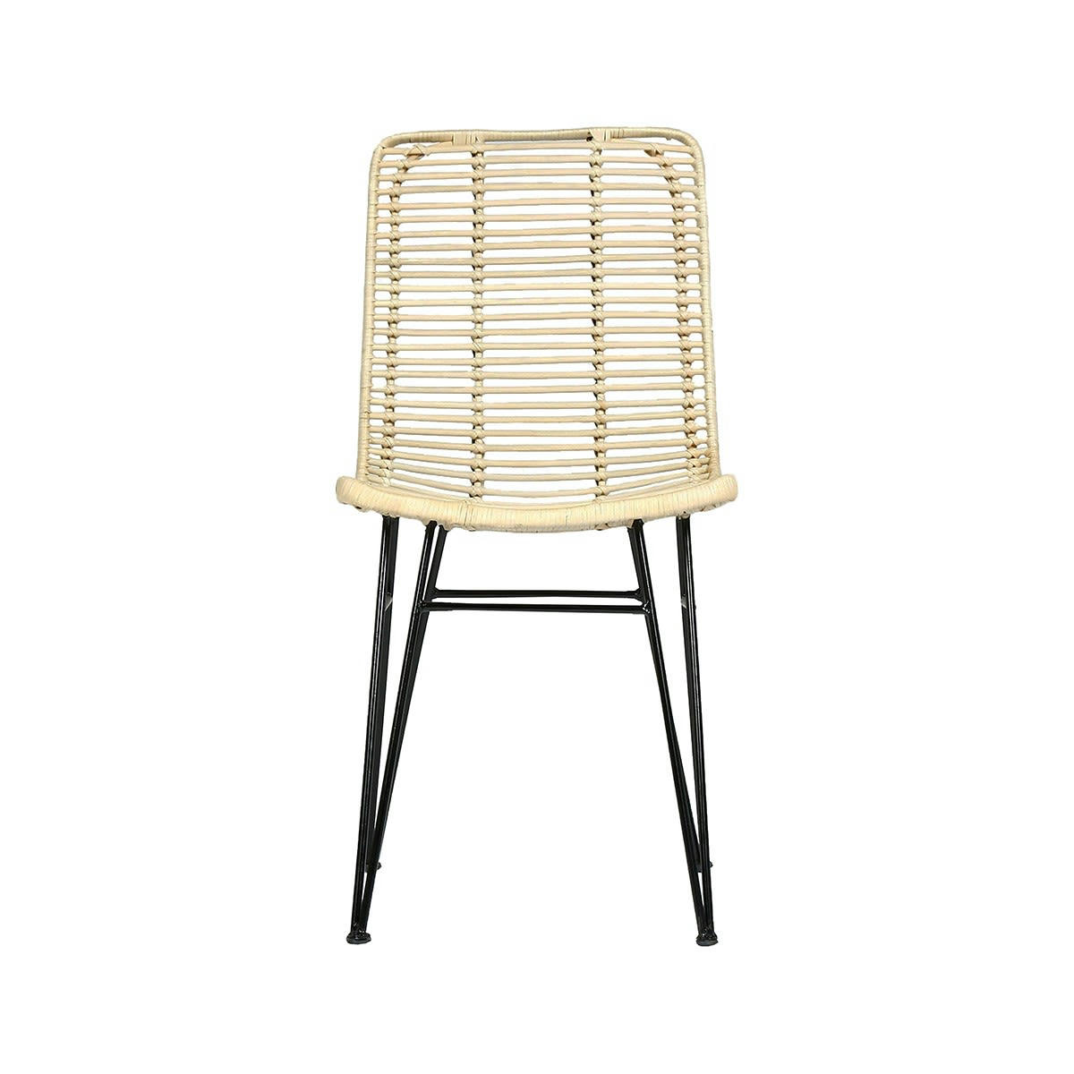 BOHEMA - Chaise en rotin et métal