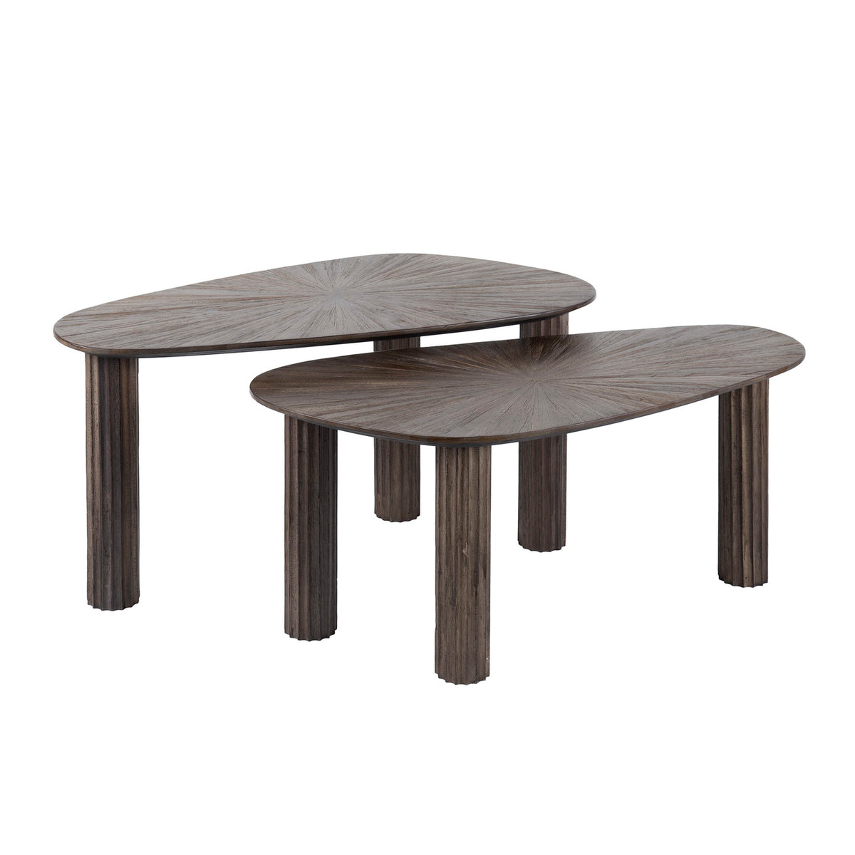 Giga Meubel Salontafel Maya - Donkerbruin Hout - Set van 2 - 84x39x43cm