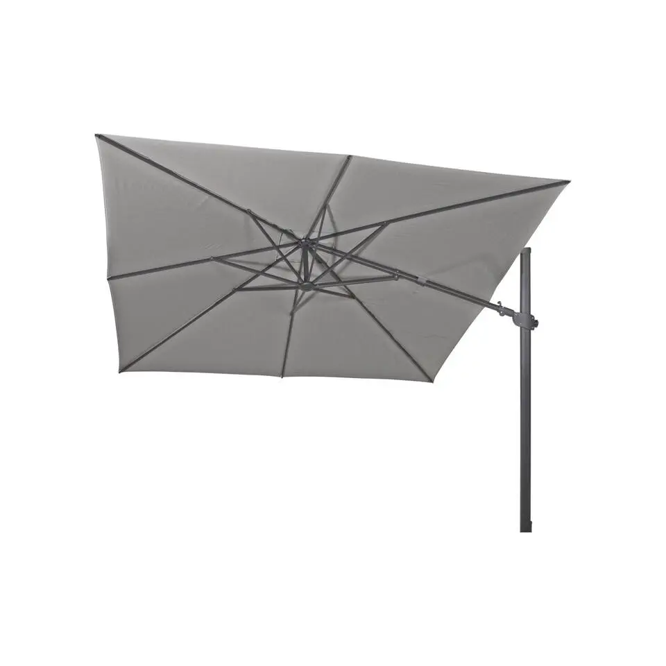 4-Seasons zweefparasol Siesta Premium 300 x 300 - Charcoal met voet en hoes