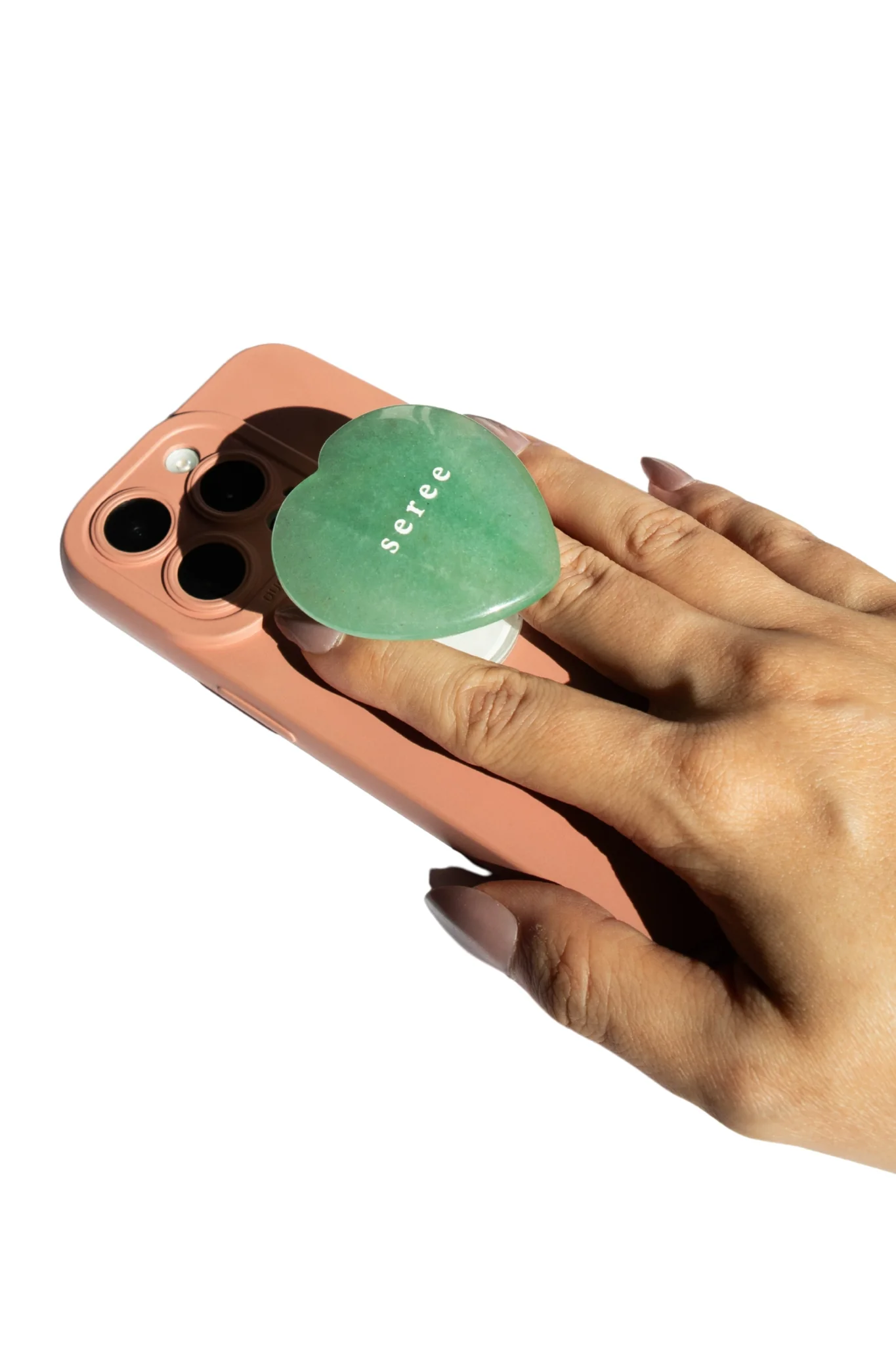 Jade Stone Pop Grip in Heart