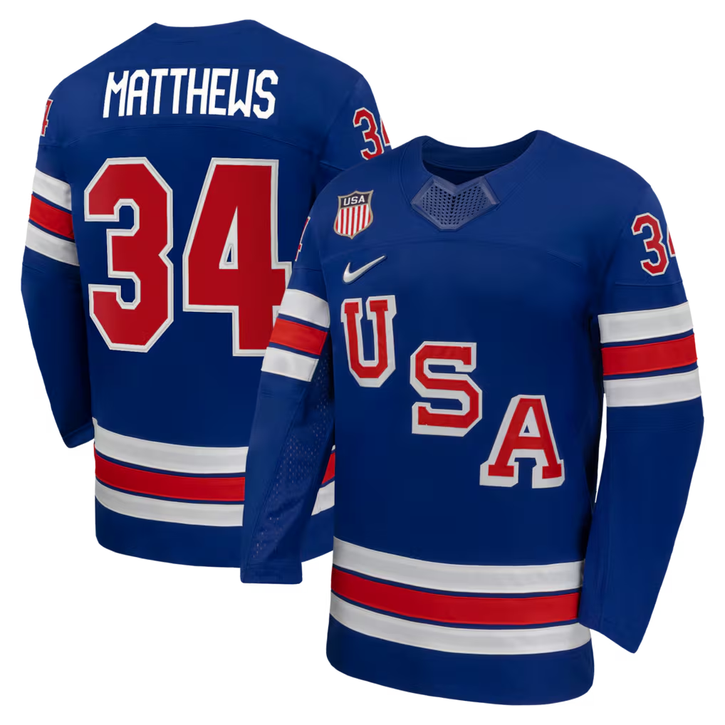 Auston Matthews USA Hockey Nike 2026 Home Replica Jersey - Royal