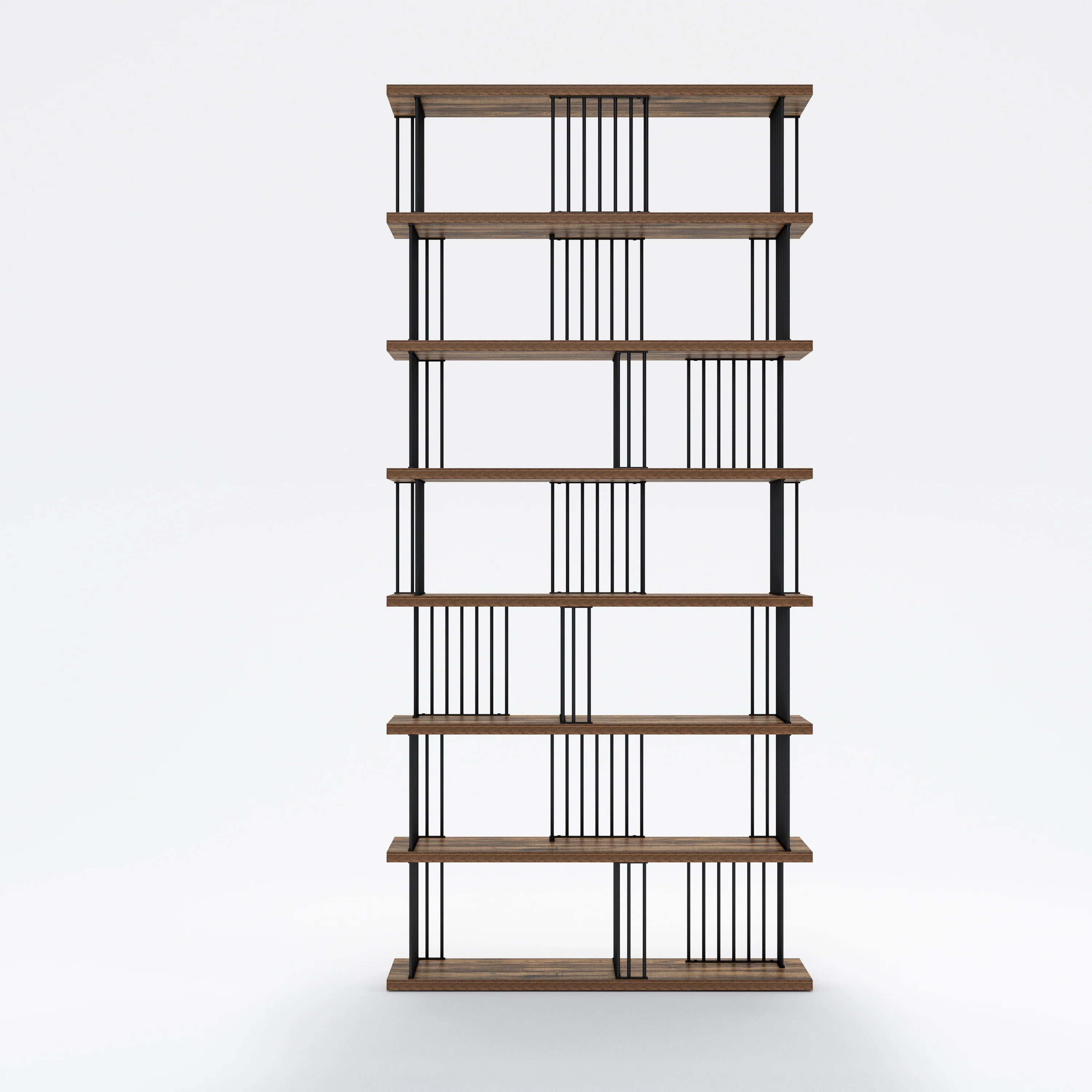Antique Walnut Color Display Etagere Bookshelves - 100.4 H x 47.24 W x 11.8 D
