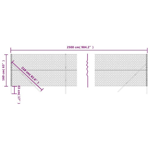 NNEVL Chain Link Fence Green 1.6x25 m