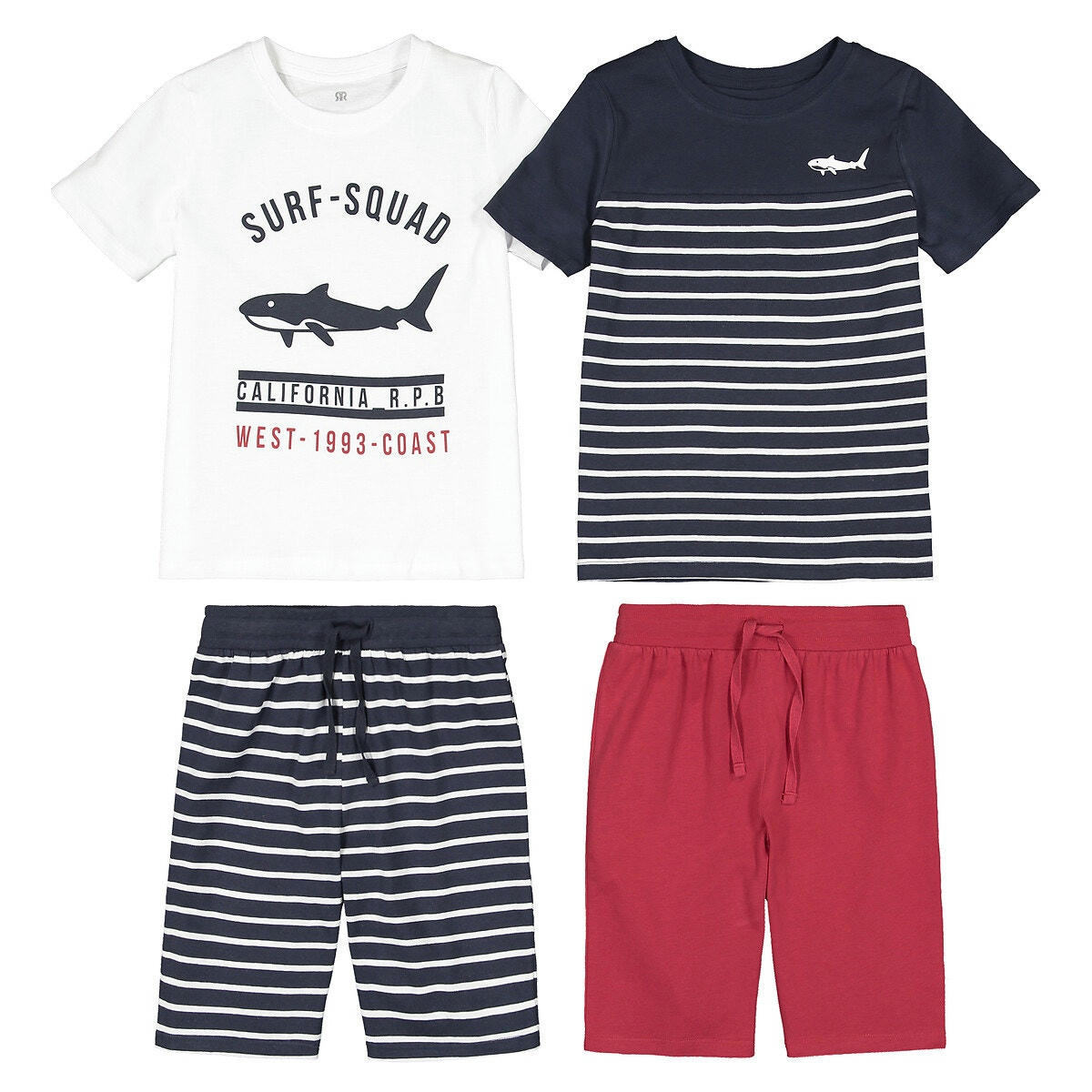 Lot de 2 pyjashorts en jersey imprimé requin
