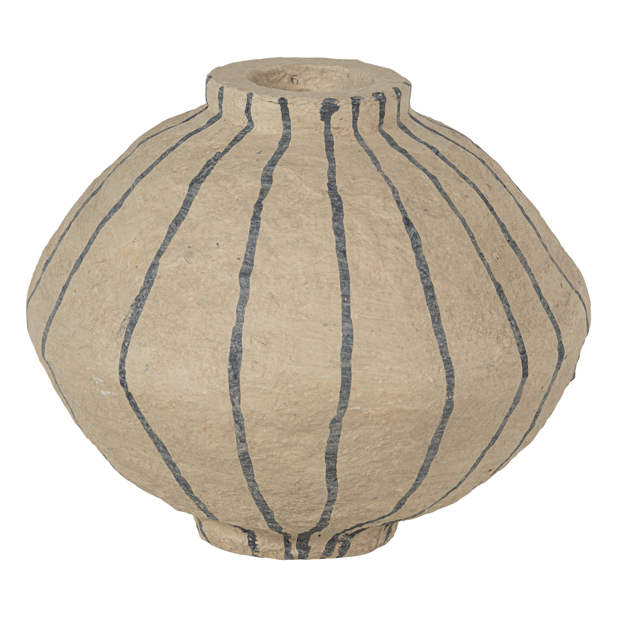 WOOOD decoratie vaas Karo - Papier Mache - Zand - 30x35x35