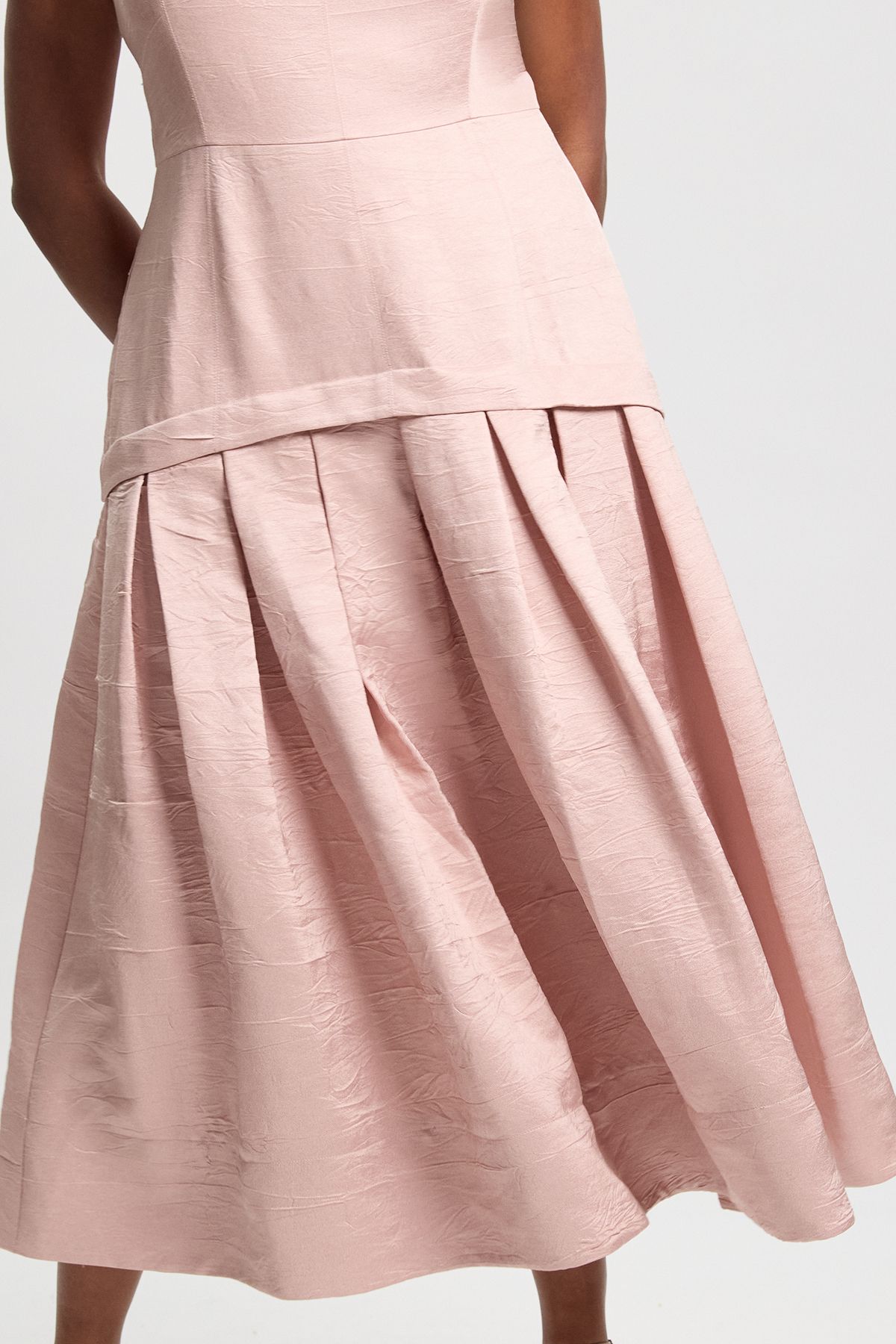KarenMillen Plus Size Textured Tailored Twill Full Skirt Midi Dress