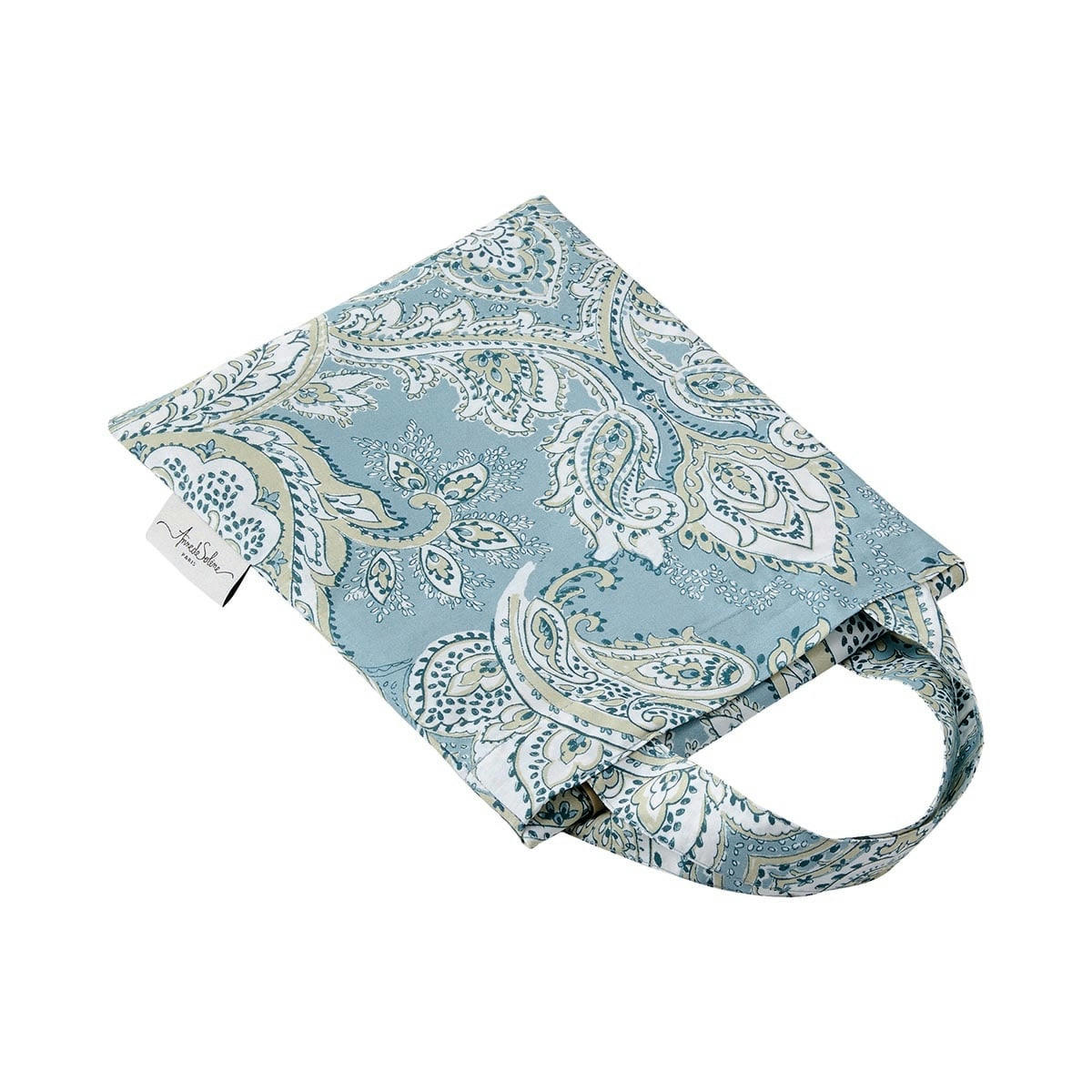 PONDICHÉRY - Drap housse percale bleu clair 160x200 cm