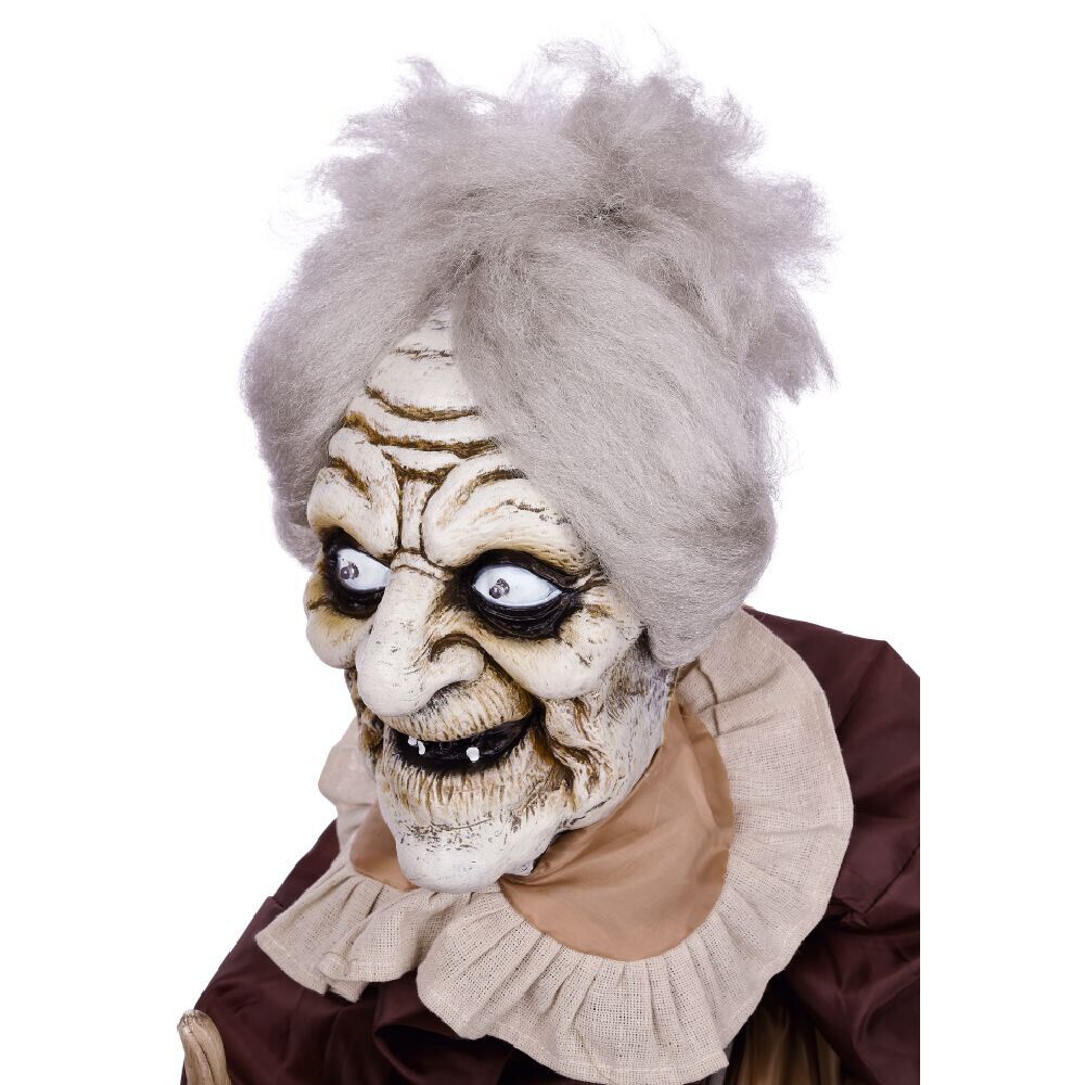 Automate vieille dame animée et sonore Halloween 150cm