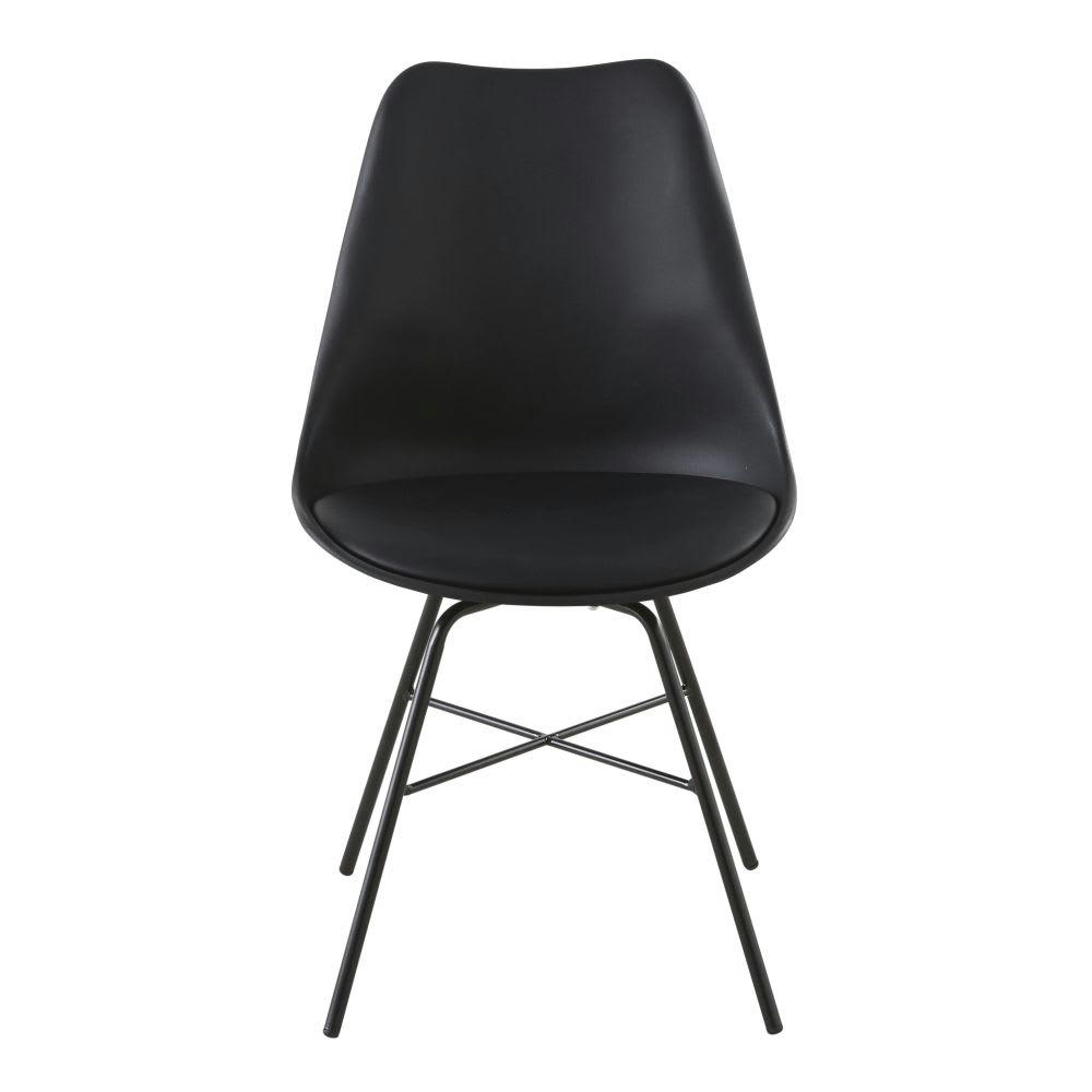 Wembley - Chaise noire et pieds en métal noir