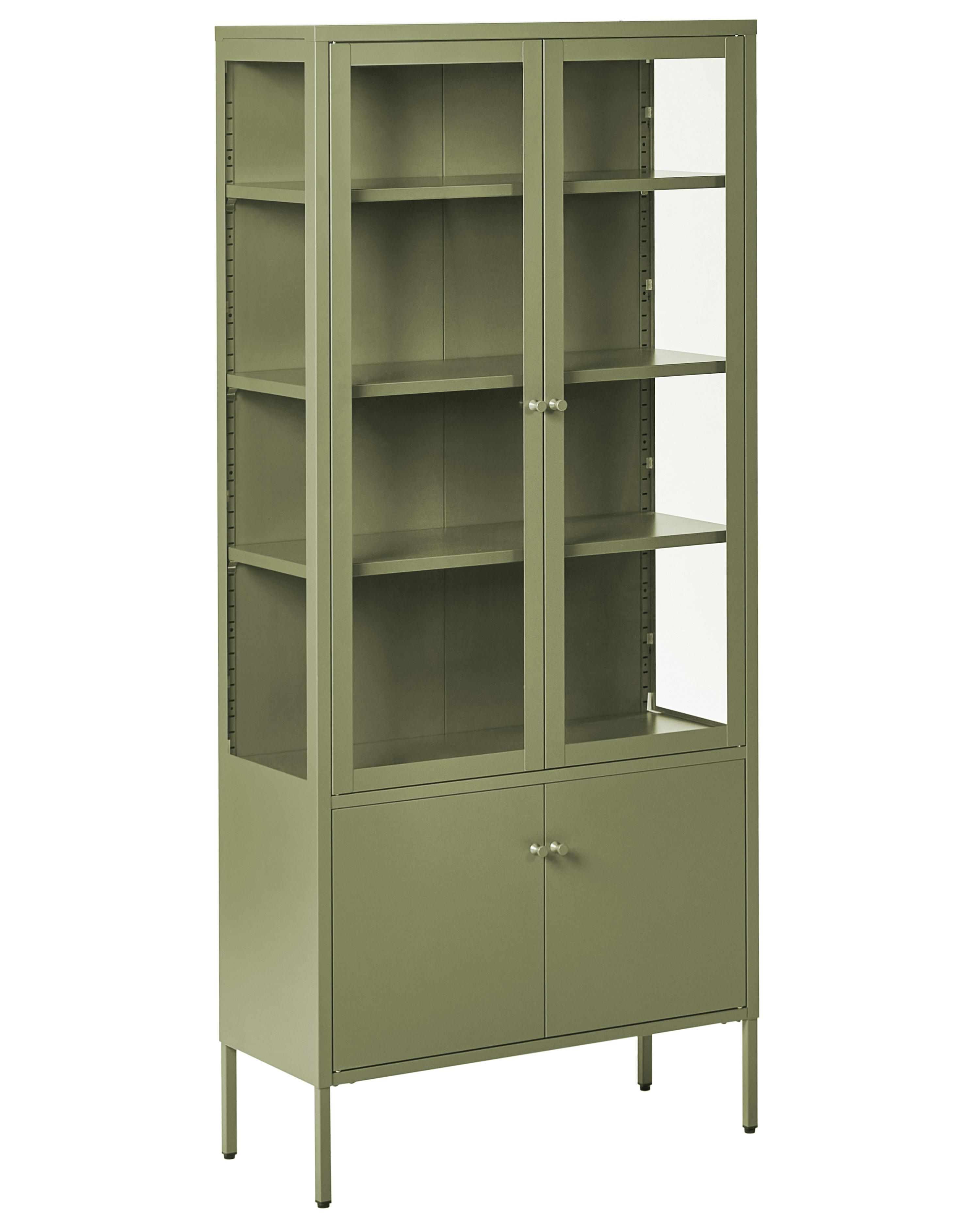 Glass Display Cabinet OXTED Metal 80 cm Green