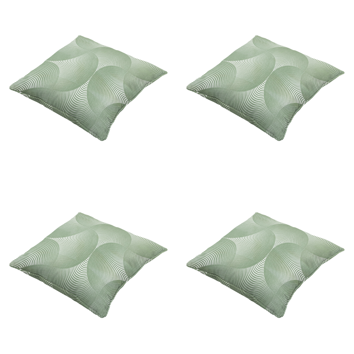 Madison sierkussen Napels - groen - 50x50x10cm - set van 4