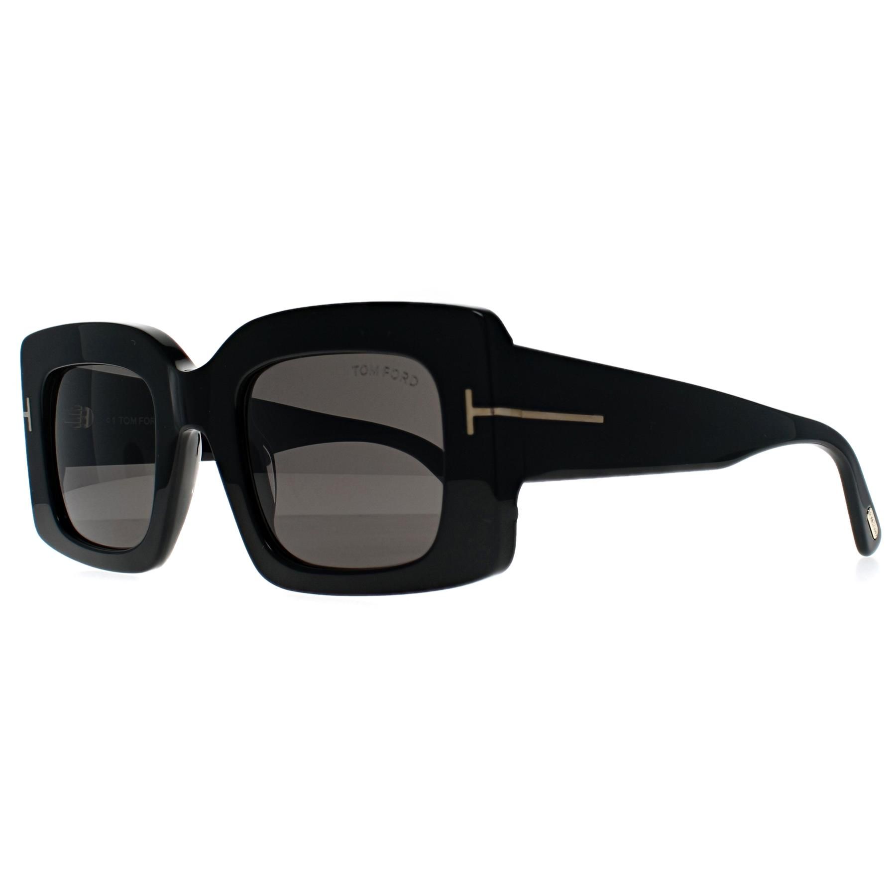 Tom Ford Square Shiny Black Grey with Light Mirror Brigitta FT1188