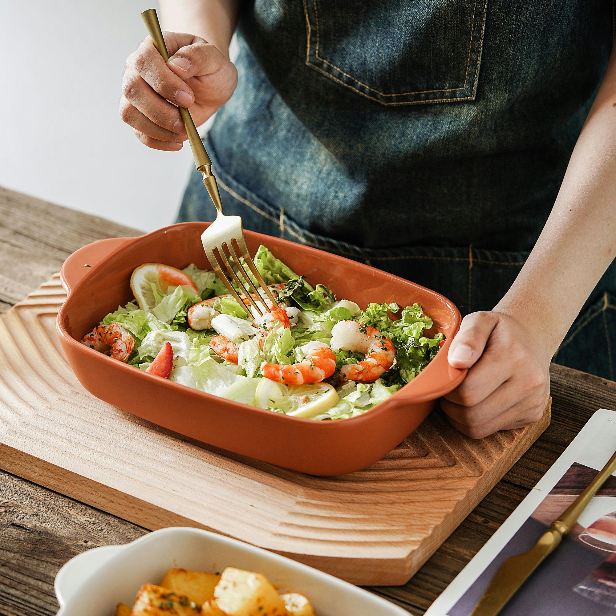 OCTAVE - Plat à four en grès terracotta 27x16,5cm