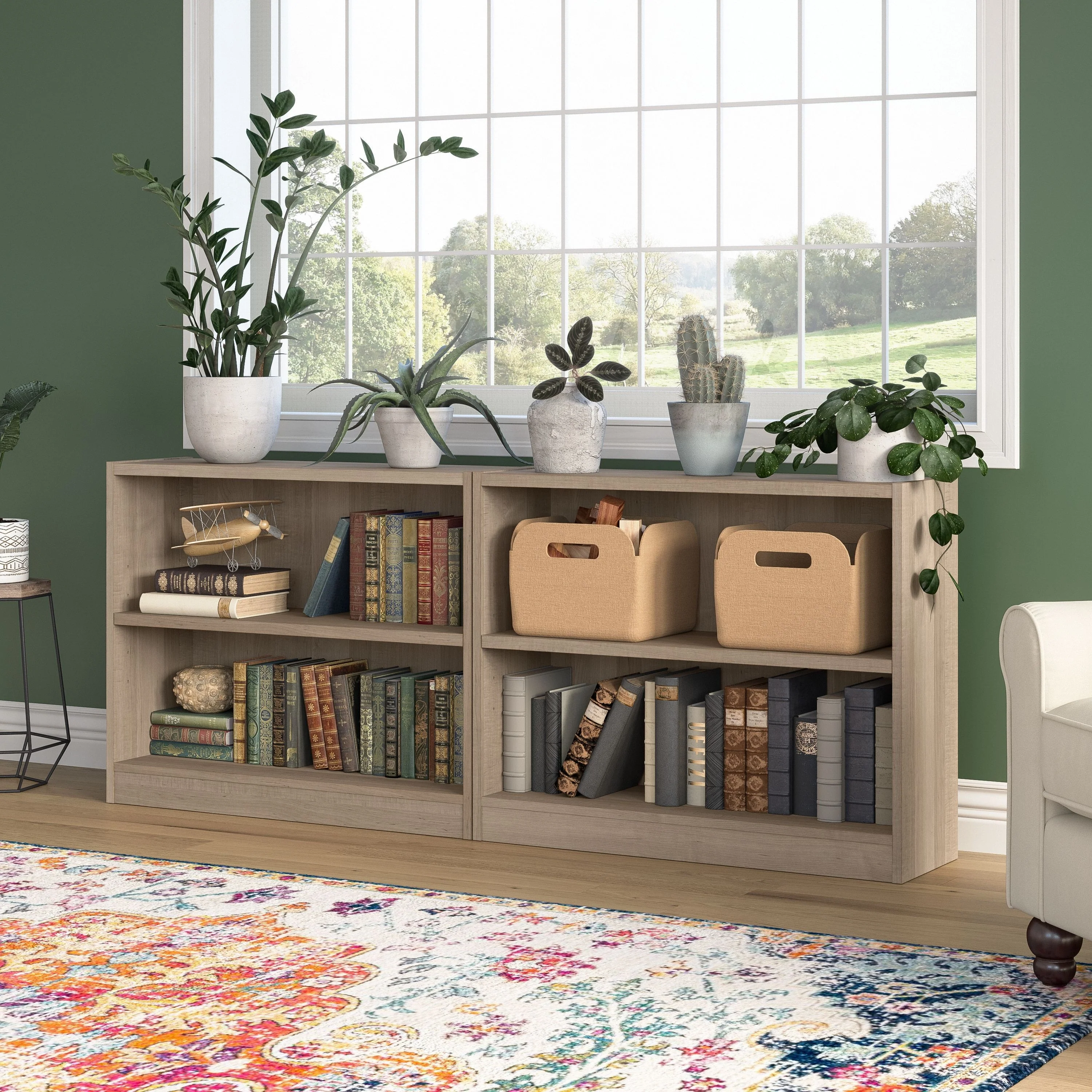 Universal Small 2 Shelf Bookcase Storage - Set of 2 by Bush Furniture.