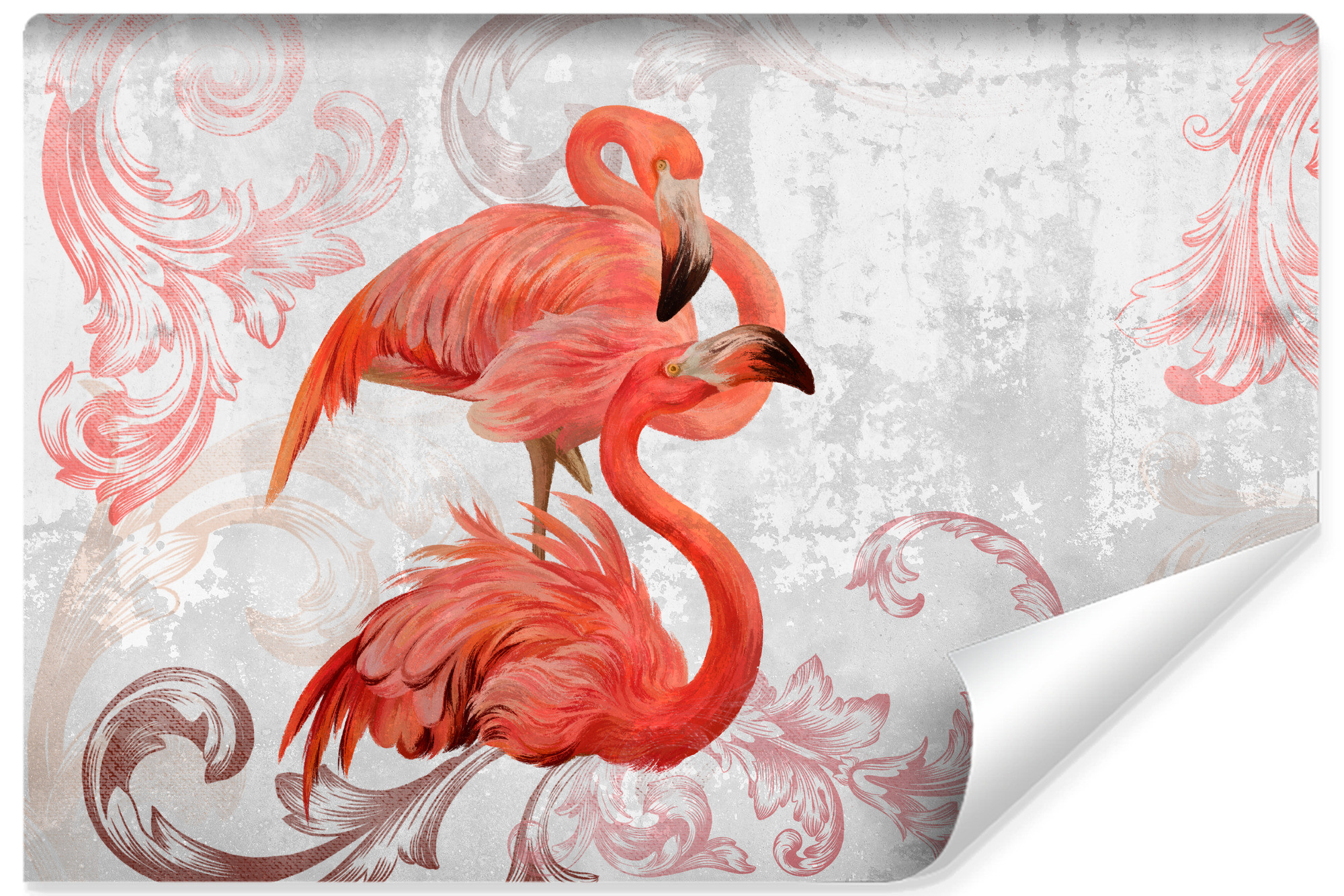 Fototapeta Flamingi Na Betonie Mural 90x60cm