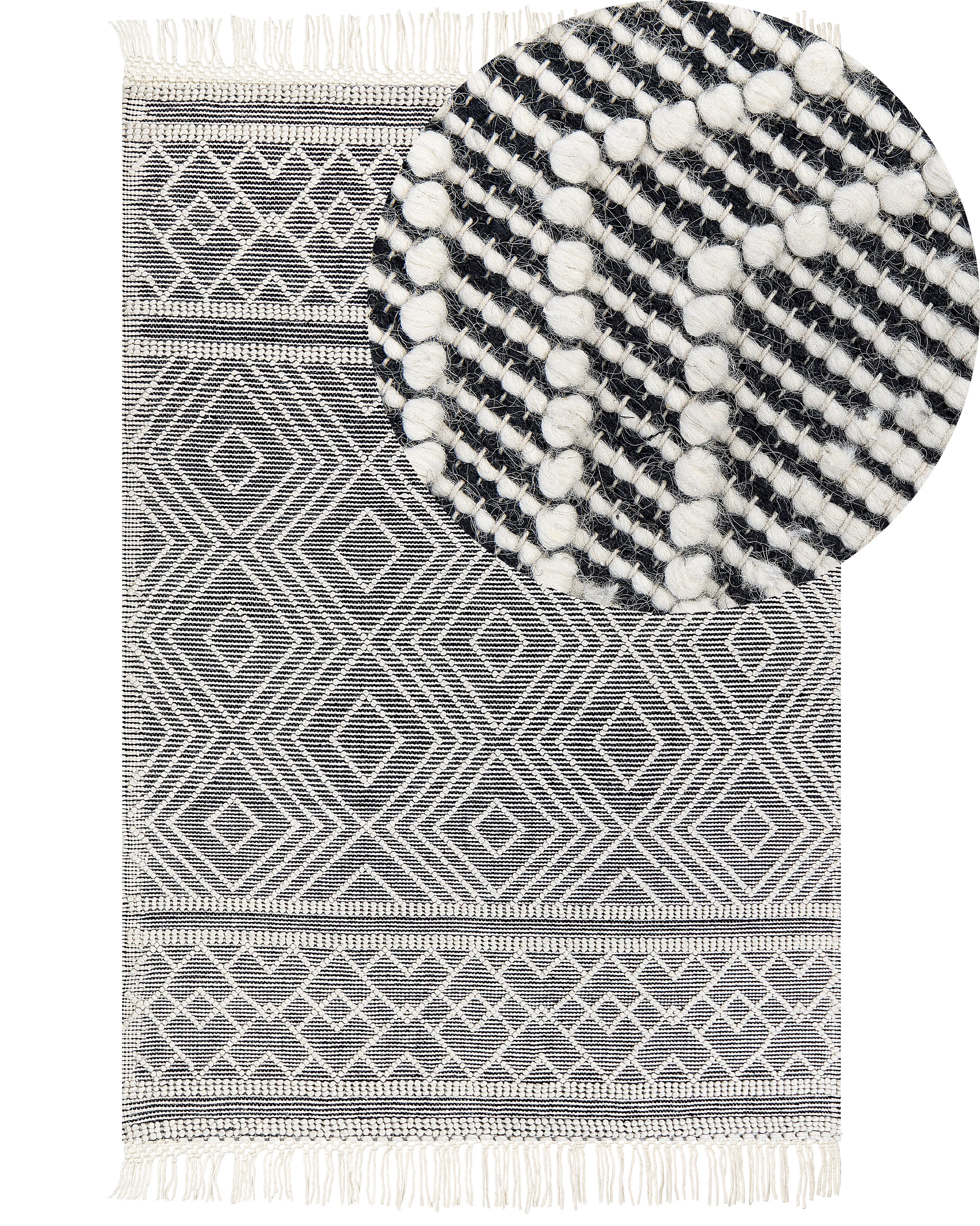 Rug SAVUCA Black 160 x 230 cm Wool