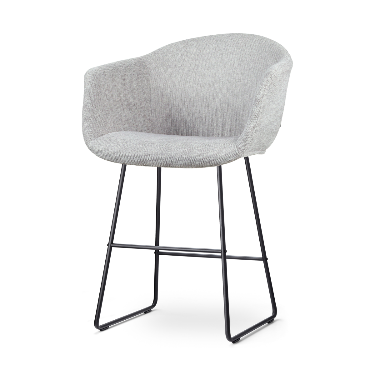 Nolon Nino-Otis Barkruk Lichtgrijs - met Armleuning - Zwart - 65 cm