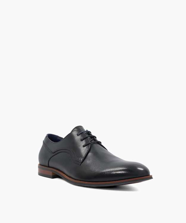 Stenton Black - Leather Lace-Up Shoes