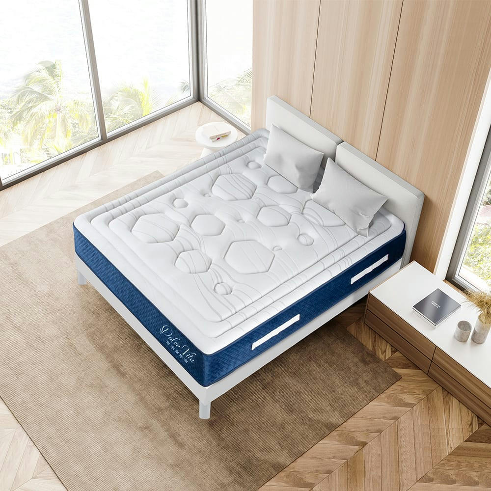 DOLCE VITA - Ensemble Matelas à Ressorts ensachés et sommier blanc 140x200