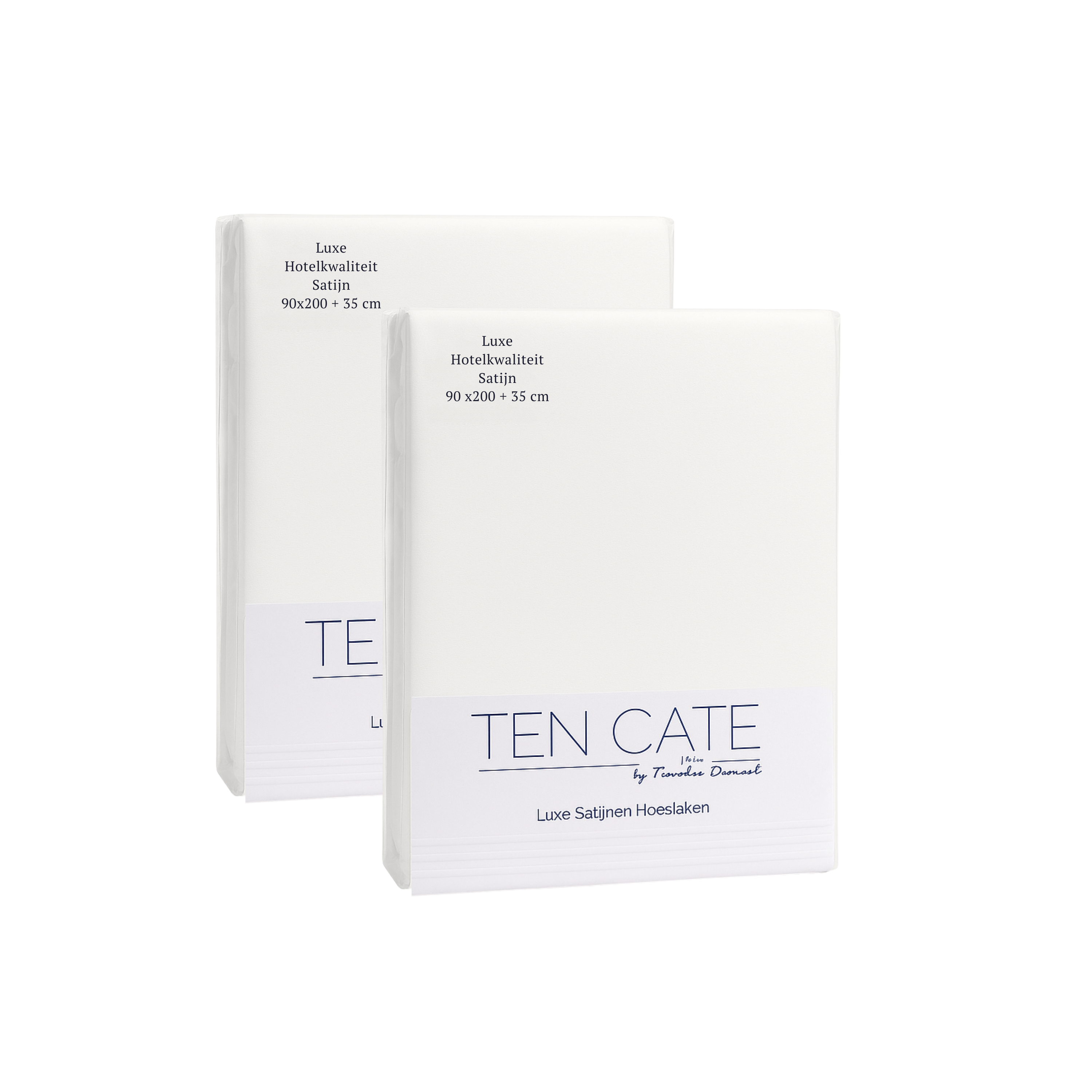 Ten Cate hoeslaken - 100% katoensatijn - 180x200 - naturel - 2 stuks