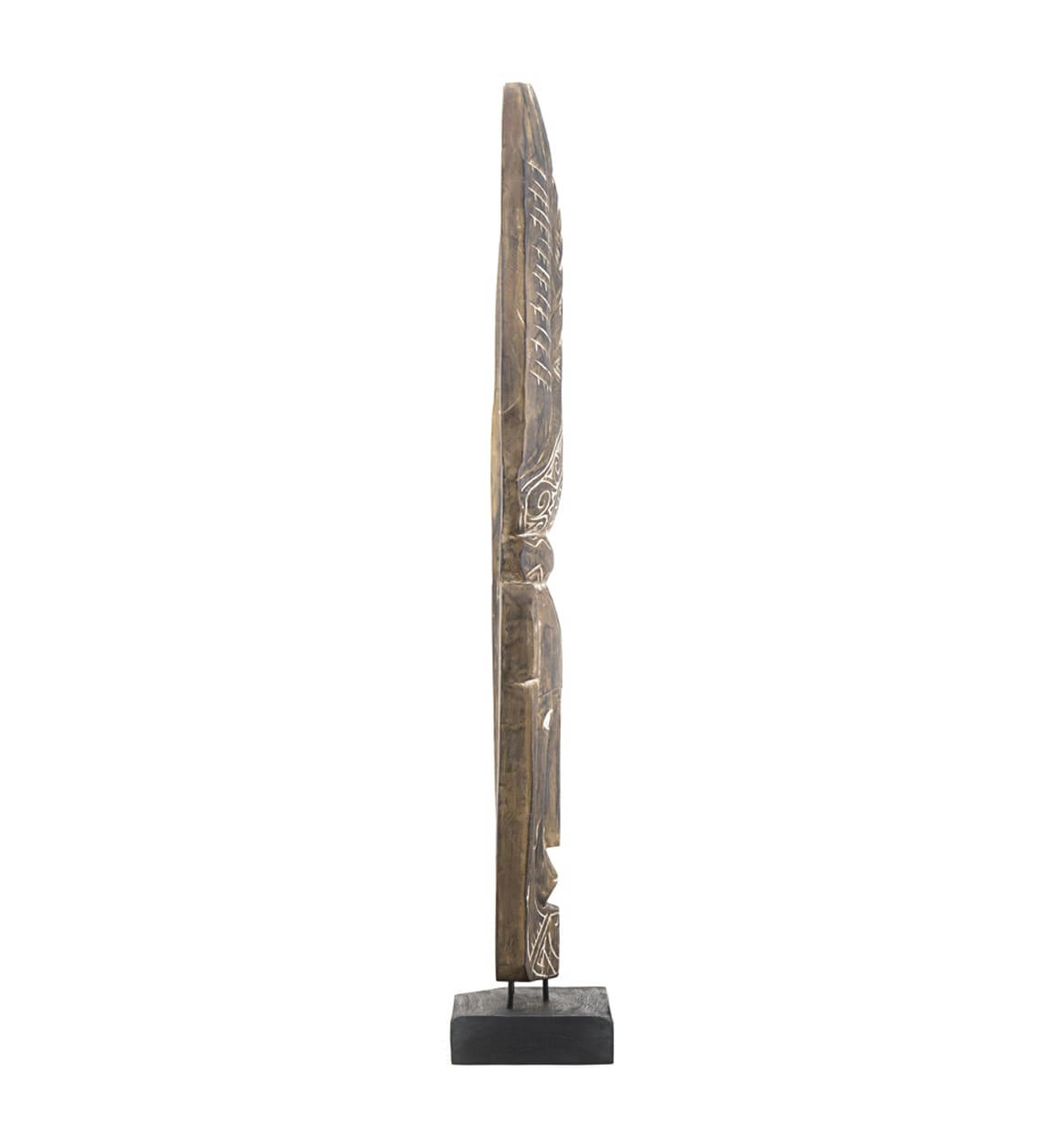 - Figure décorative en bois marron H 125cm
