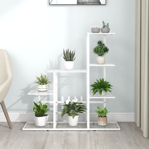 NNEVL Flower Stand 94.5x25x88 cm White Metal