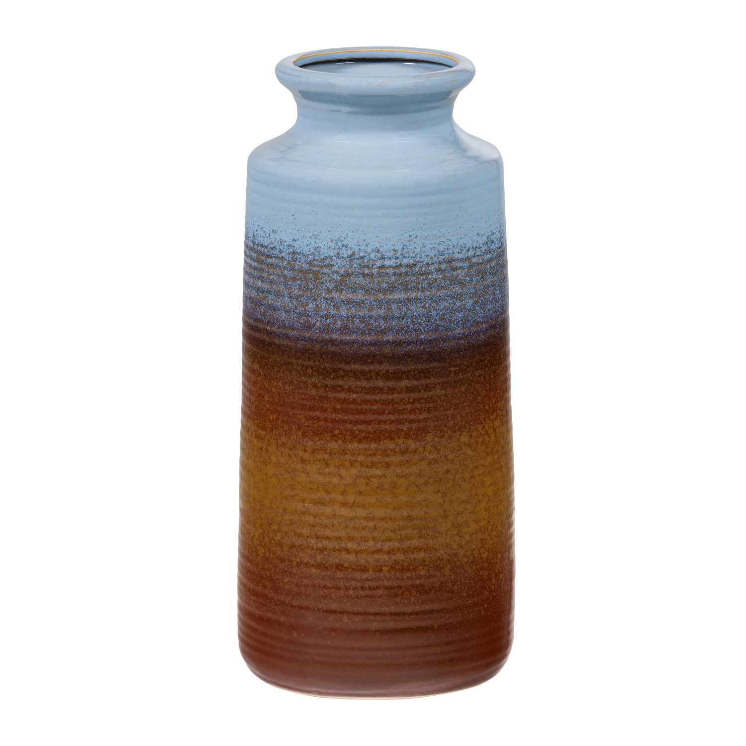 WOOOD vaas xl Decennia - Keramiek - Blauwgeel - 38xØ17 cm