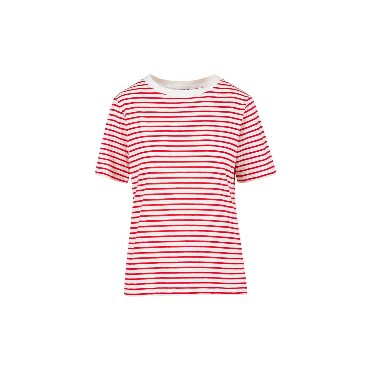 Striped tee, white/red stripes