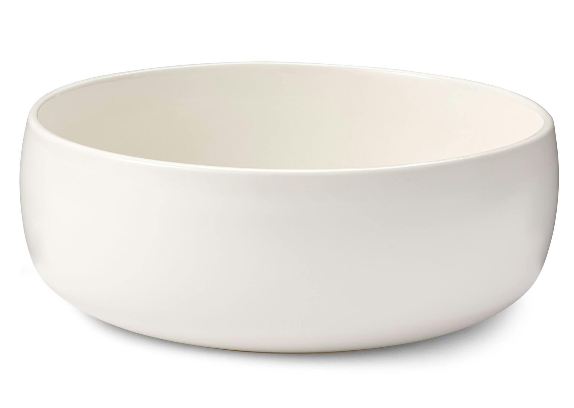 CANVAS Round Stoneware Reusable Serving Bowl, White, 11-in, for New Year's Eve/Christmas/Graduation