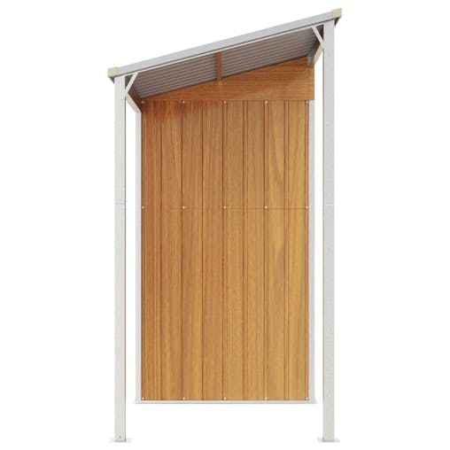 NNEVL Garden Shed with Extended Roof Light Brown 277x110.5x181 cm Steel