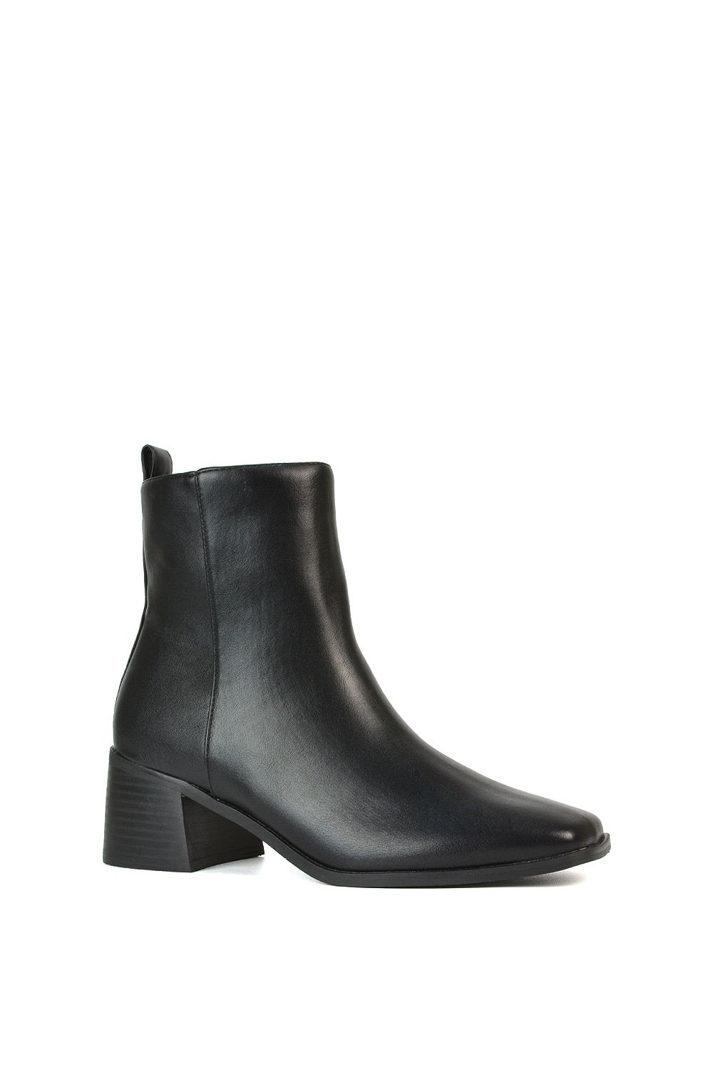 XY London Angela' Square Toe Low Heel Ankle Booties With Block Heel