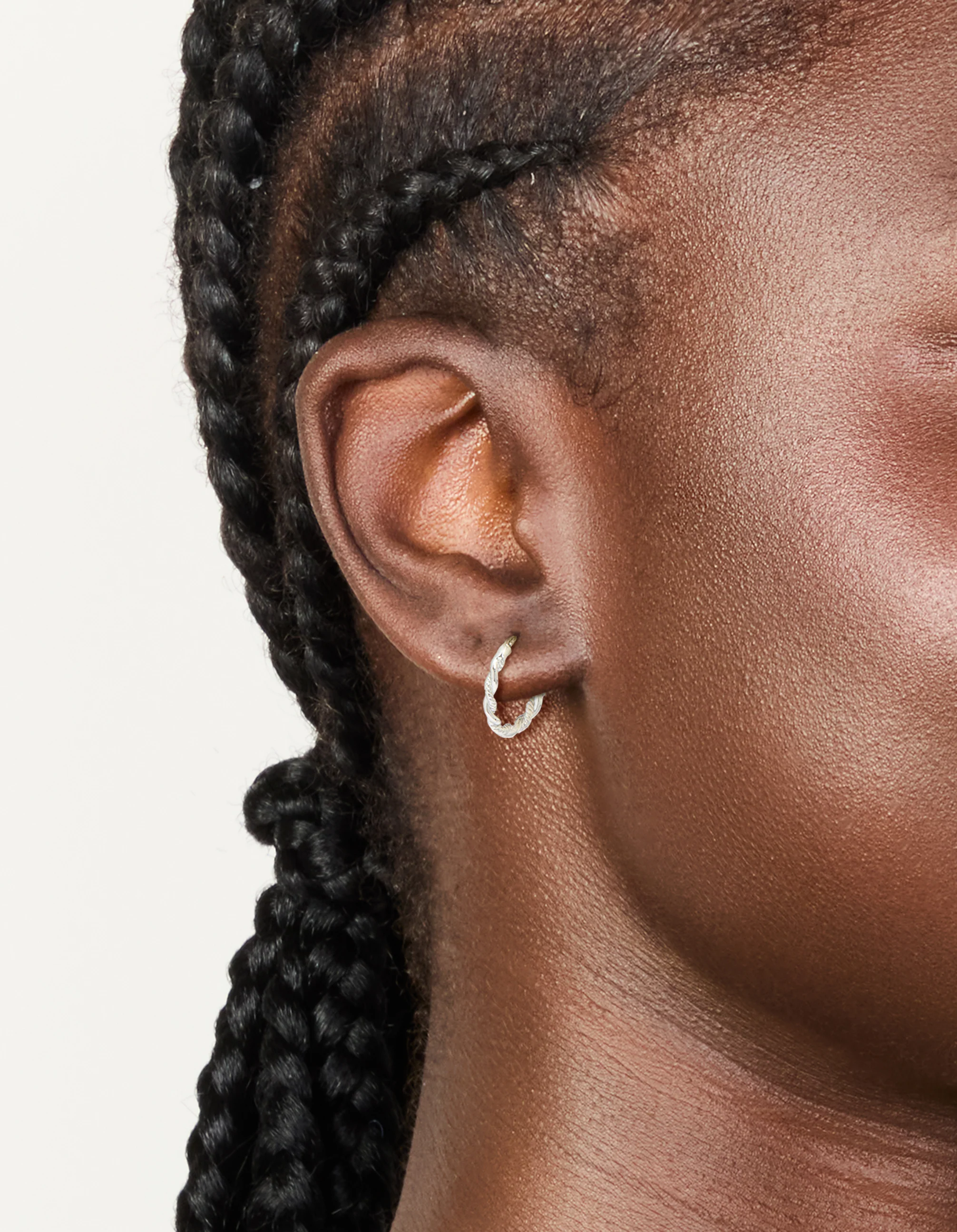 Surgical Steel Twisted Sleeper Hoop Earrings 10MM