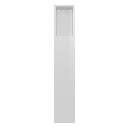 NNEVL Headboard Cabinet High Gloss White 100x18.5x104.5 cm