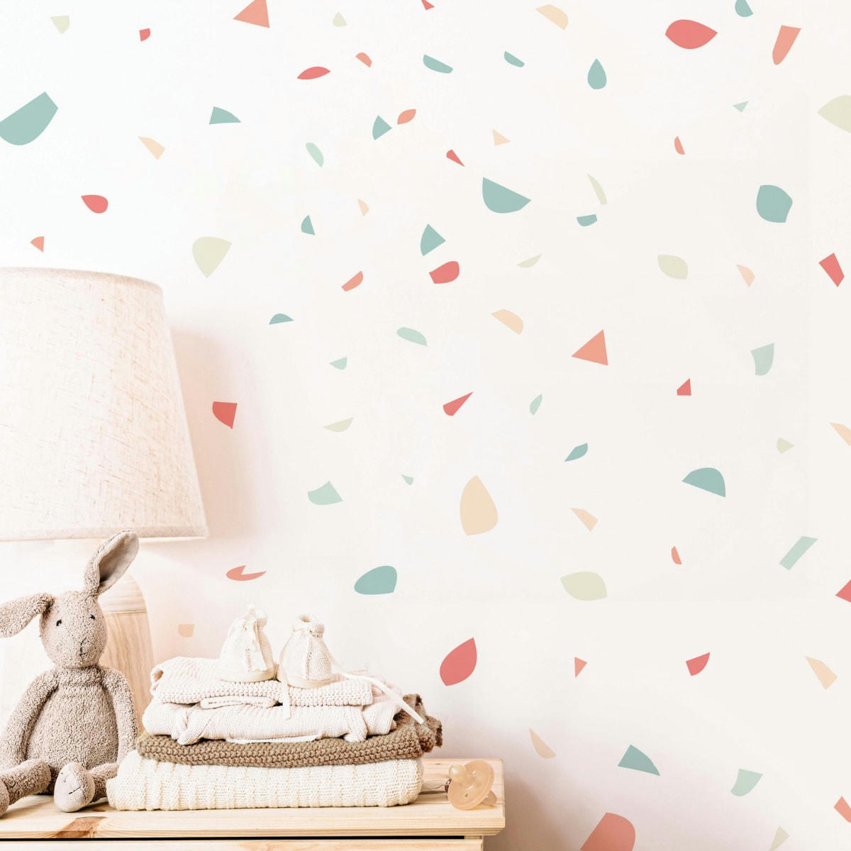 TERRAZZO - Stickers muraux en vinyle terrazzo pêche et vert