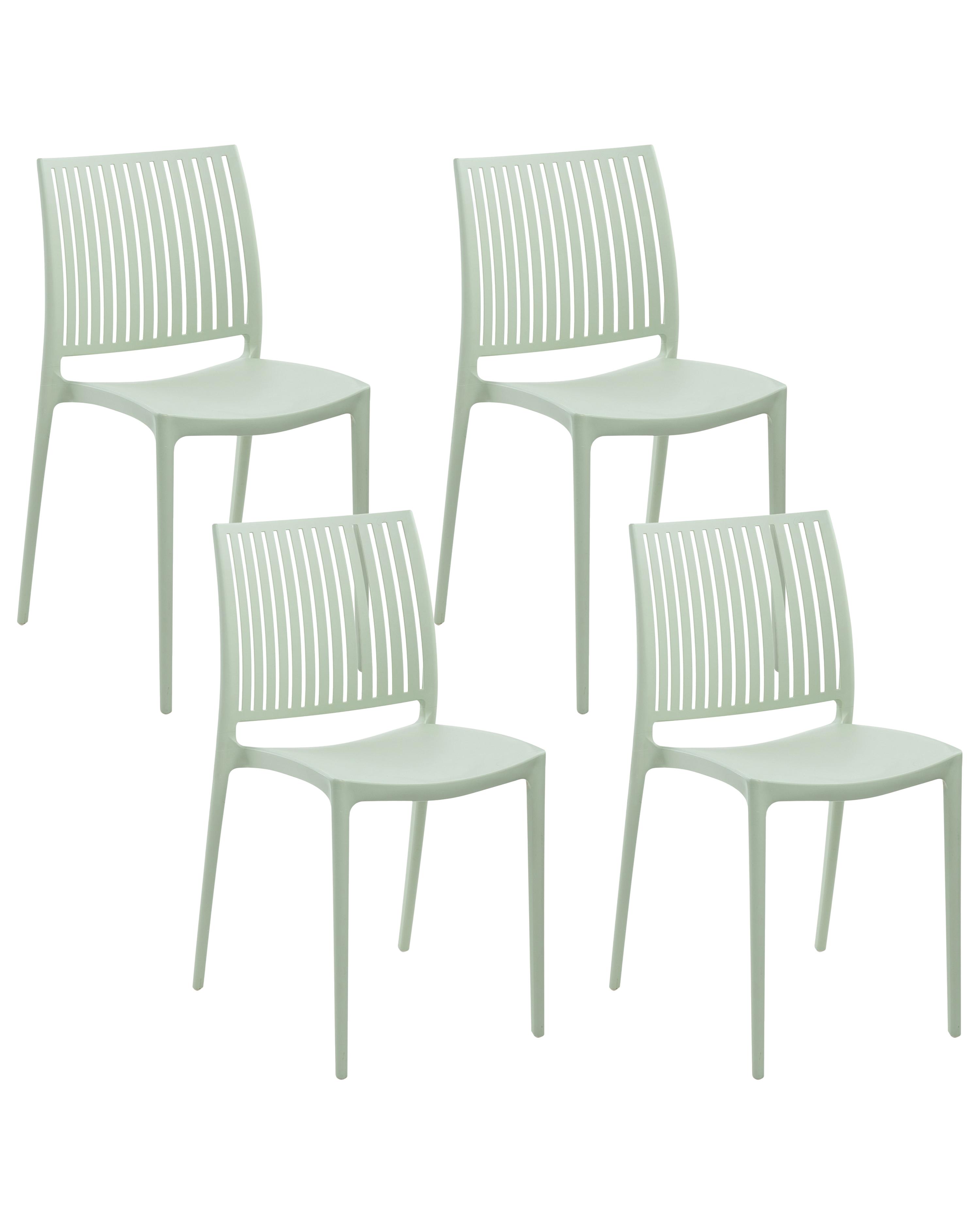 Set of 4 Garden Chairs ILLUMANI Light Green