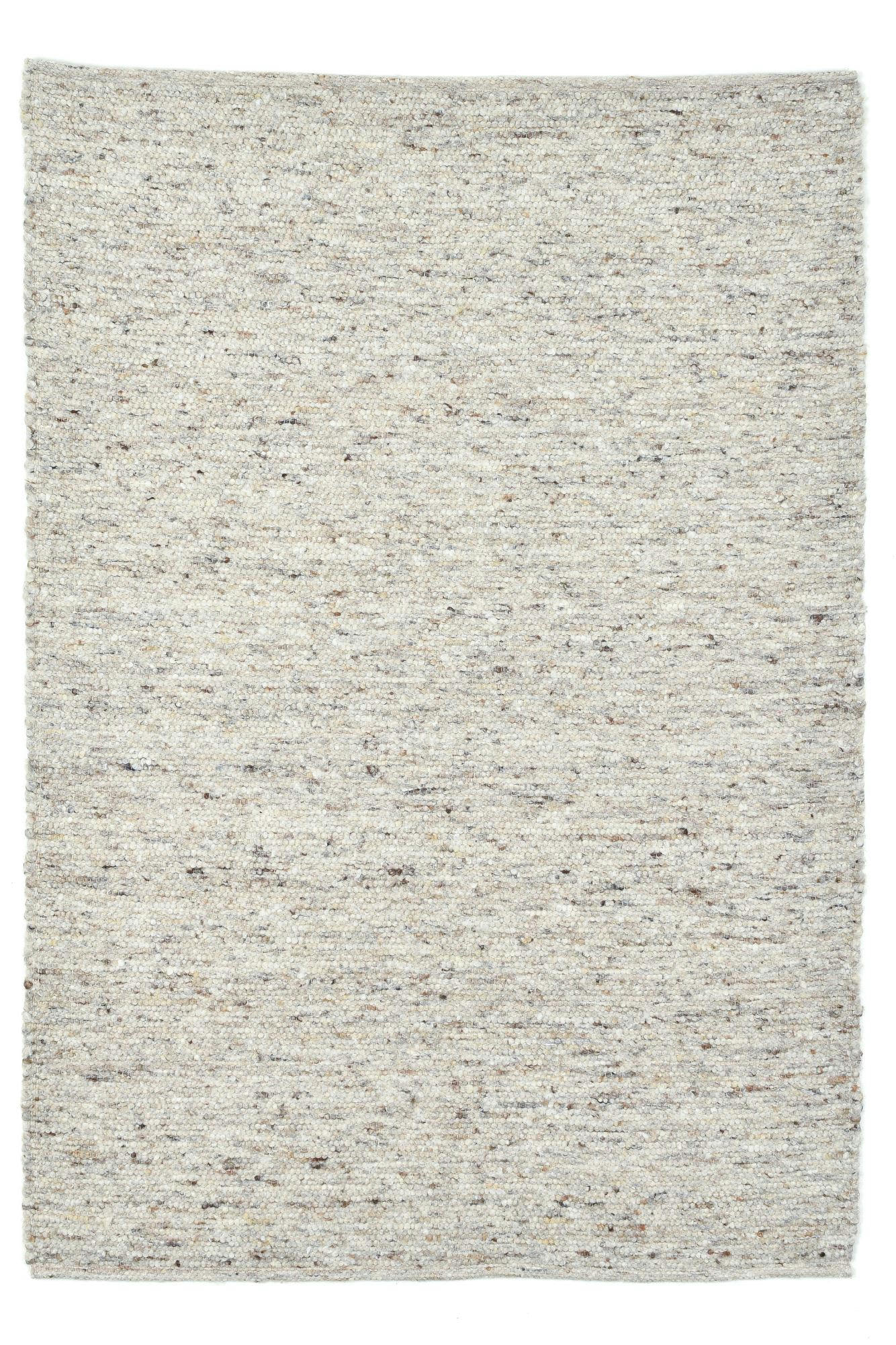 ALM-GLÜCK - Tapis tissé à la main en laine naturelle sable 70x130