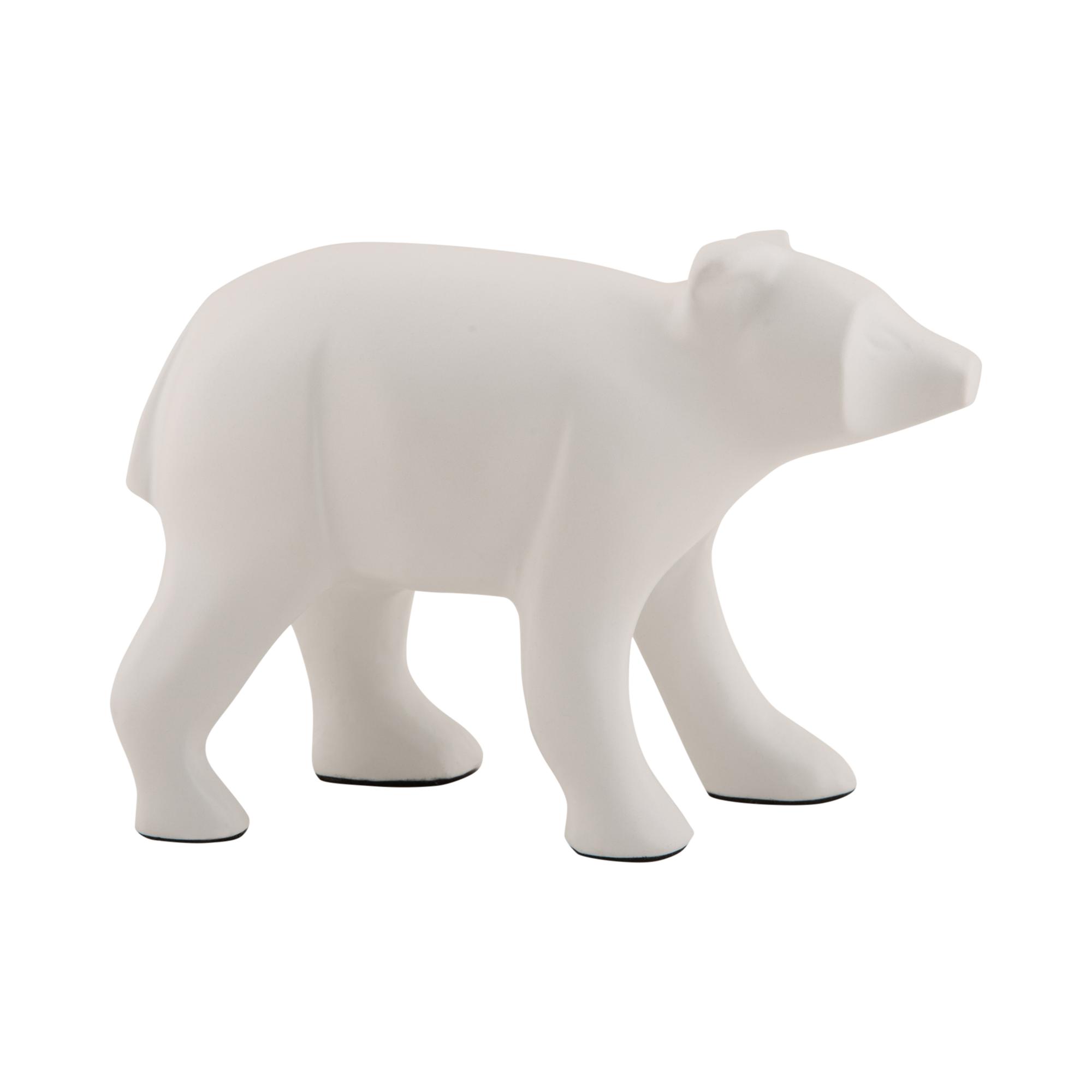 Present Time ornament Bear - wit - 15x7x10.5cm