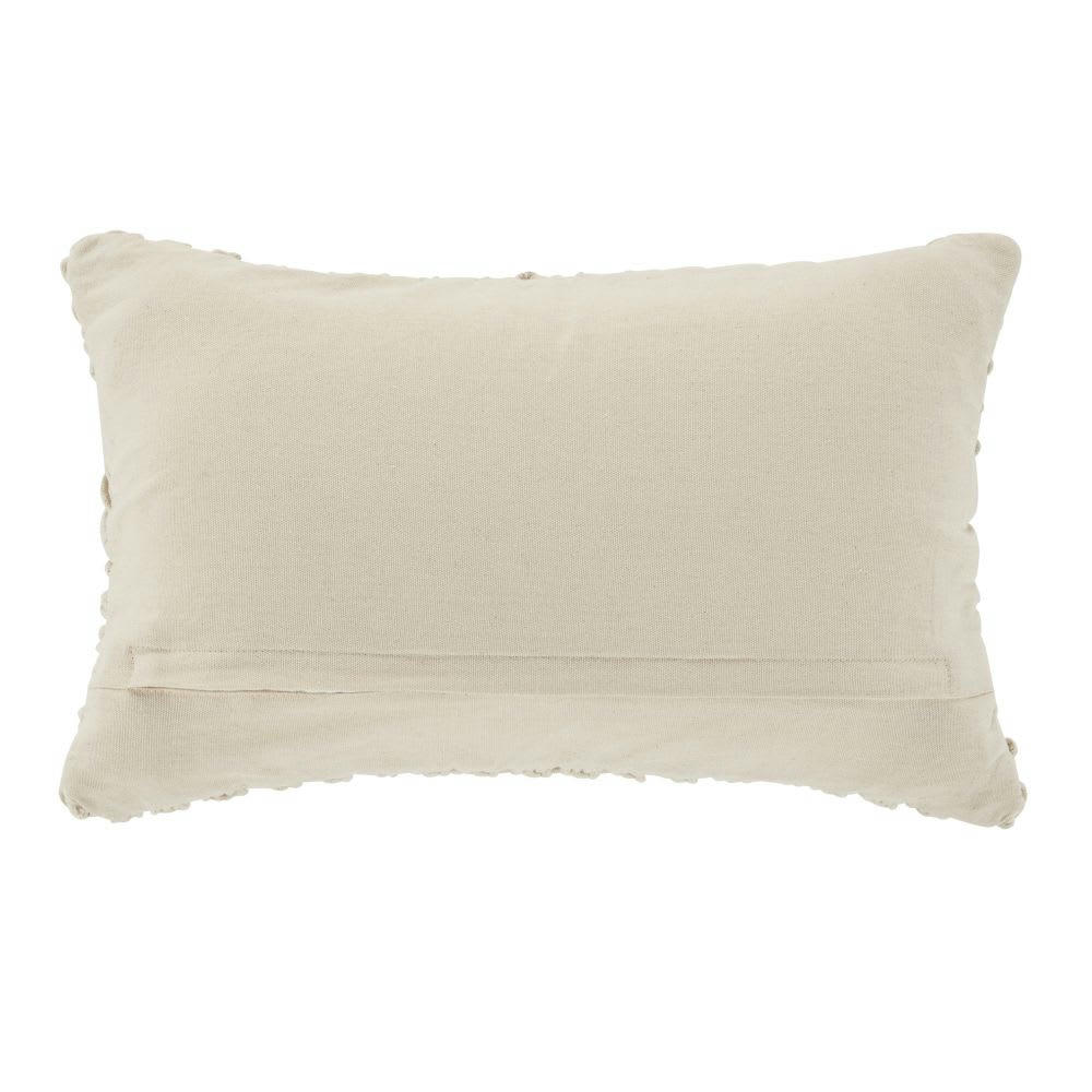 JACINTA - Coussin en macramé de coton écru 30x50