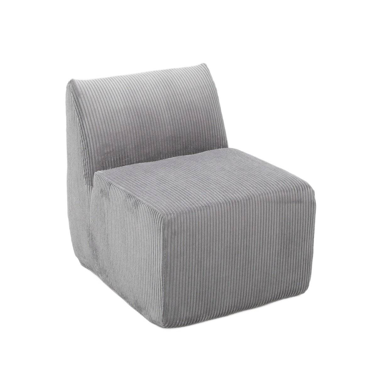 Fotel modułowy SVELA szary sztruksowy 59,5x80x62 cm HOMLA
